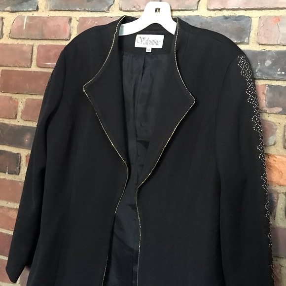 Vintage VALENTINE SUITS INC beaded embellished Blazer Sz 14 -42 Chest -31” Long - Picture 1 of 6